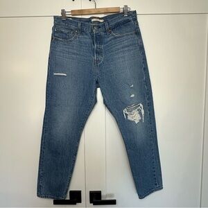 Levi’s Big E Wedgie straight leg jeans 27 4 distressed ankle 90’s high waisted